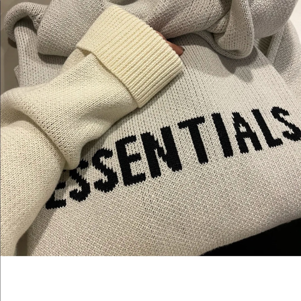 Essentials knit hoodie oatmeal